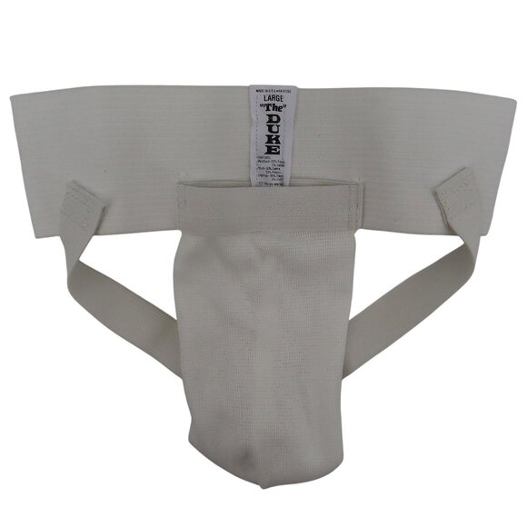 VTG The Duke Mens Large Solid White Jockstrap Jock Athletic Supporter USA NEW - Picture 1 of 7
